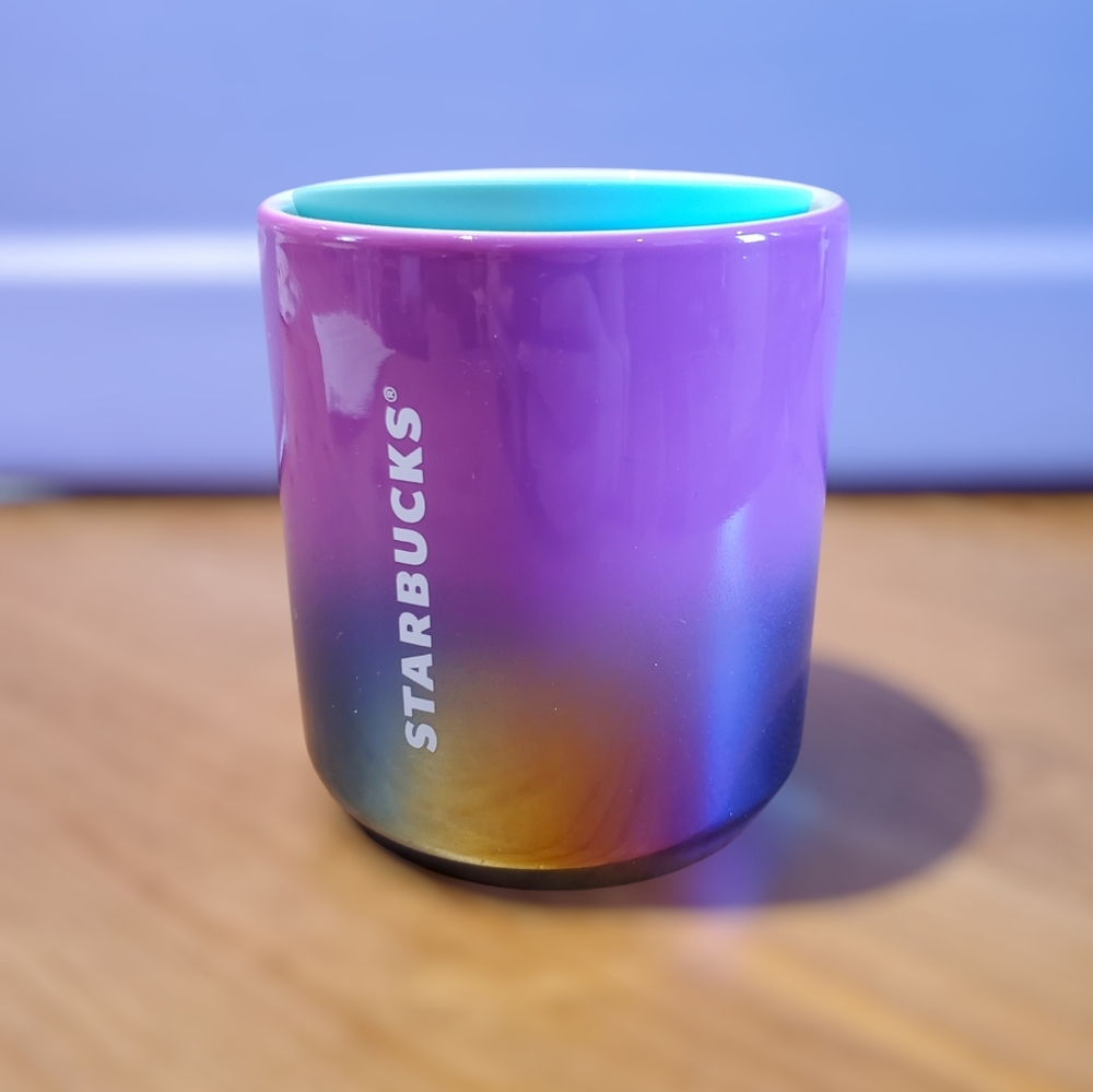 Starbucks Rainbow Iridescent Ceramic Mug W/ Lid (Summer 2021)